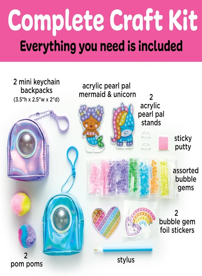 Creativity for Kids Bubble Gems Backpack Keychains - DIY Diamond Art Kits for Kids, Unicorn Toys for Girls, Gem Art Mermaid Gifts for Girls (Ages 6+) - Image 3